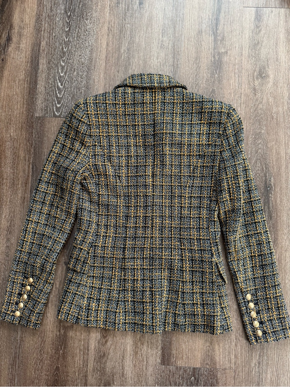 L’AGENCE Kenzie Tweed Double Breasted Blazer Size 0 NWT Chanel Style Gold Button - Picture 4 of 7